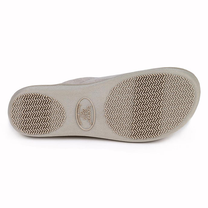 Isotoner Ladies Suedette Mule Slipper Grey Extra Image 4